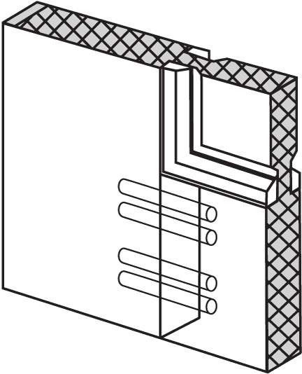 cutaway image of a wood entry door
