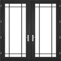 contemporary hinged door prairie grille pattern