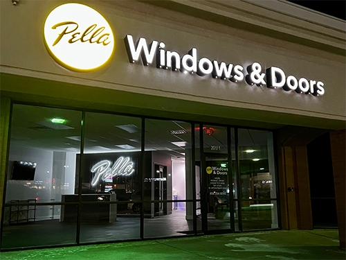 The exterior entrance of the Pella showroom in Amarillo, Texas.