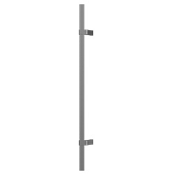 brushed stainless pivot door teton round offset handle