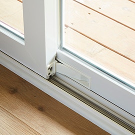 white integrated footbolt on a 250 series sliding patio door