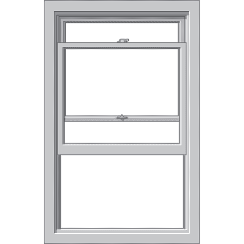 gray double-hung window graphic open on both the top and bottom