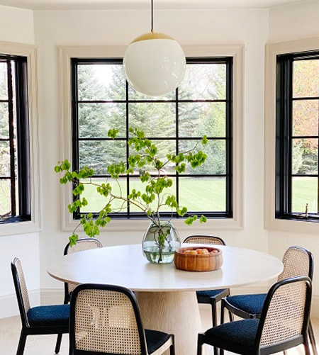 Before and After Custom Windows in Breakfast Nook Pella