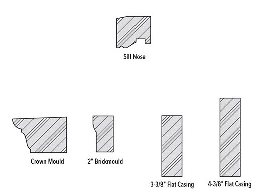 trim and sill profiles for wood installation
