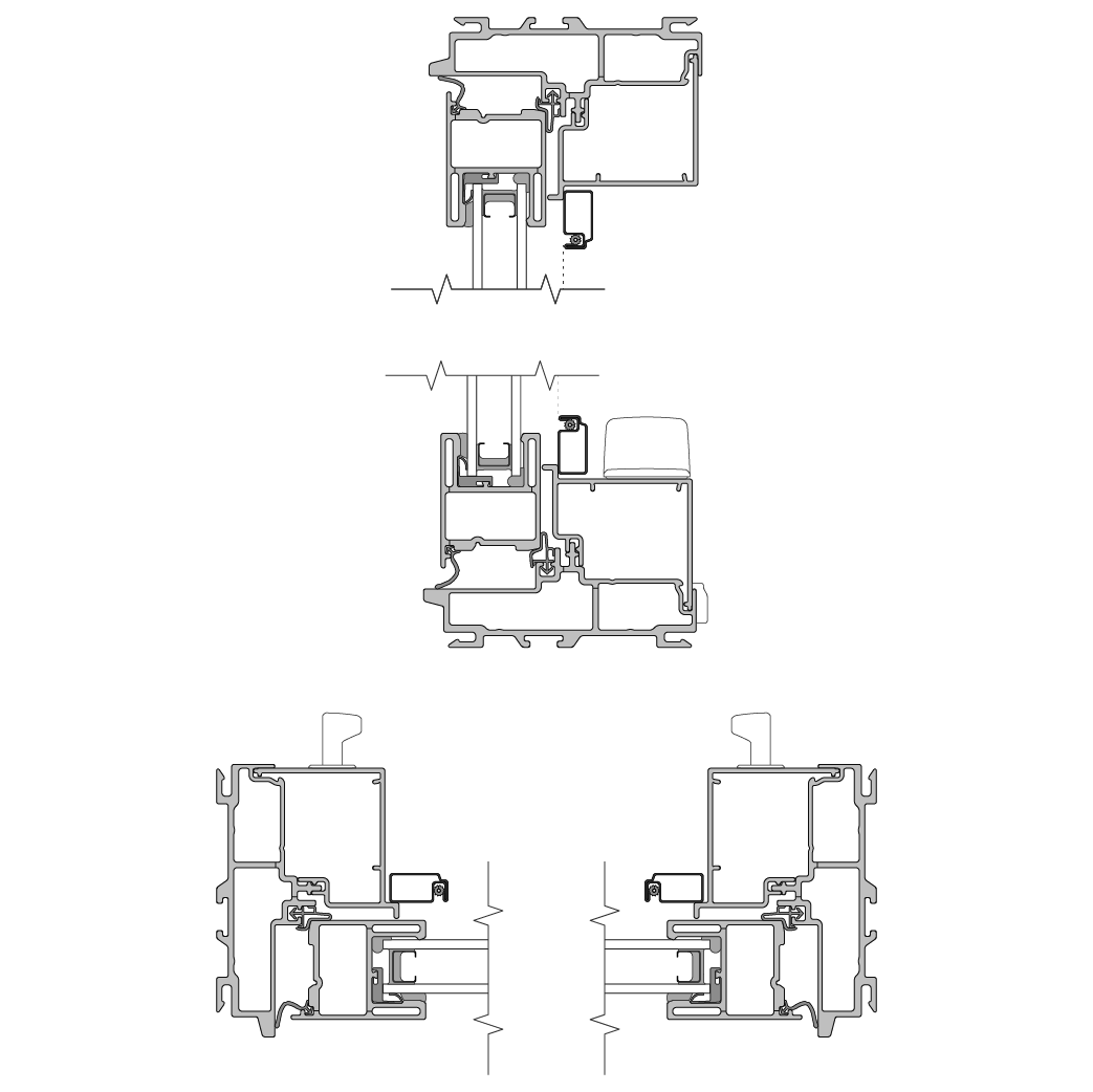impervia awning cross section with the easy slide operator