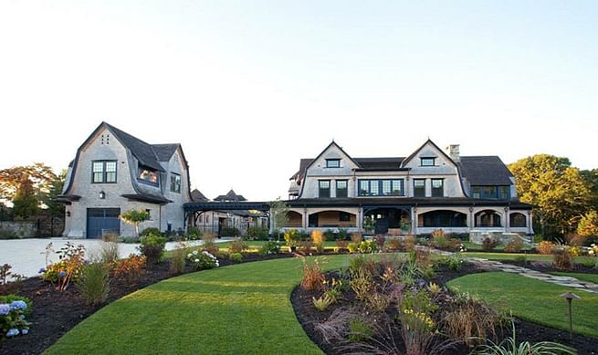 custom blue windows and patio door on a coastal home