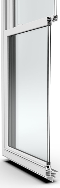 Cutaway of a defender series double-hung window