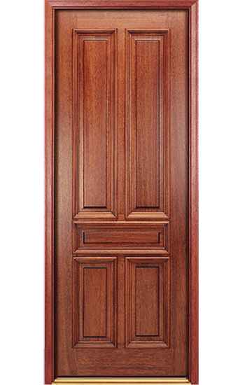 a solid wood entry door 5 panel