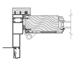 close drawing of a bifold door cross section