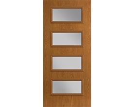 Fiberglass Front Door 4 Light Equal
