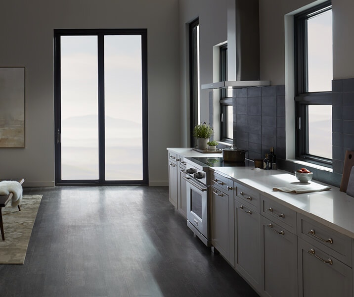 sliding-door-gray-kitchen