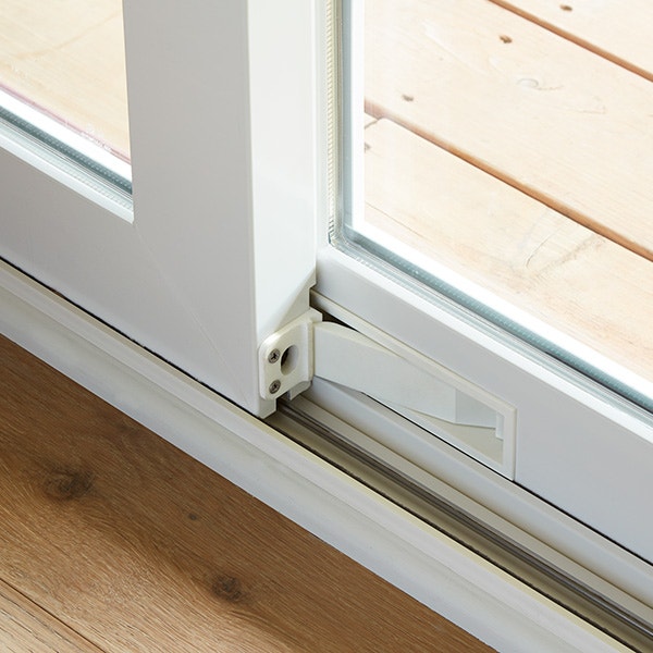 the footbolt on a sliding patio door brings security to a homeowner