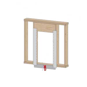 hinged door installation instructions before building wrap, step 1