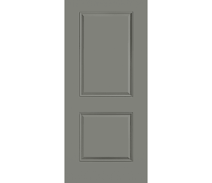 large cut out background image of a 2 panel square gray steel entry door