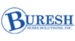 Buresh Home Solutions logo in blue and white