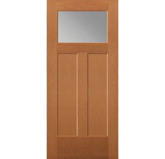 Pella® Fiberglass Entry Doors Flush Glazed Craftsman Light