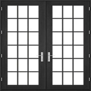 contemporary hinged door traditional grille pattern