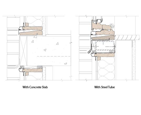 typical intermediate support with concrete slab and with steel tube