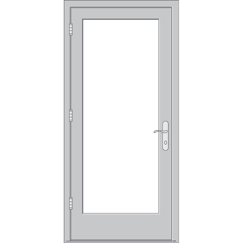 large graphic of a hinged door