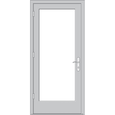 large graphic of a hinged door