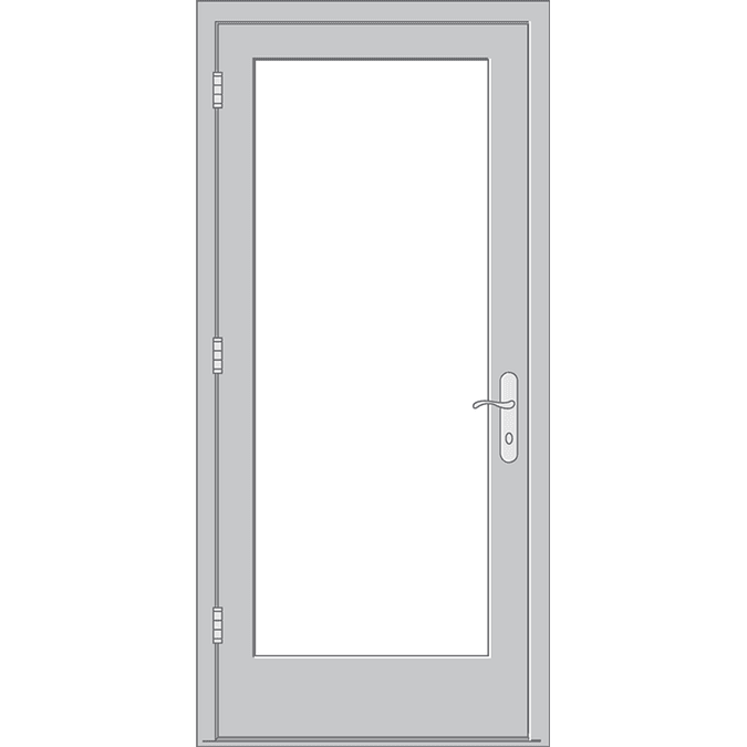 large graphic of a hinged door