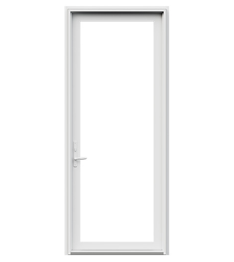 large graphic of a hinged door