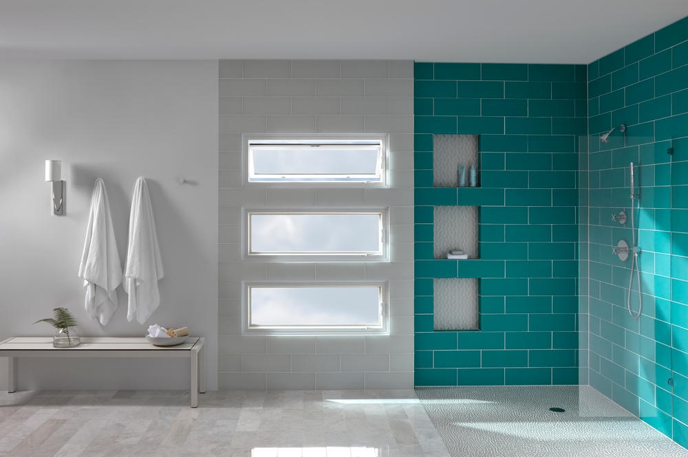 Stunning Stack Of Awning Windows For Contemporary Bathroom Pella