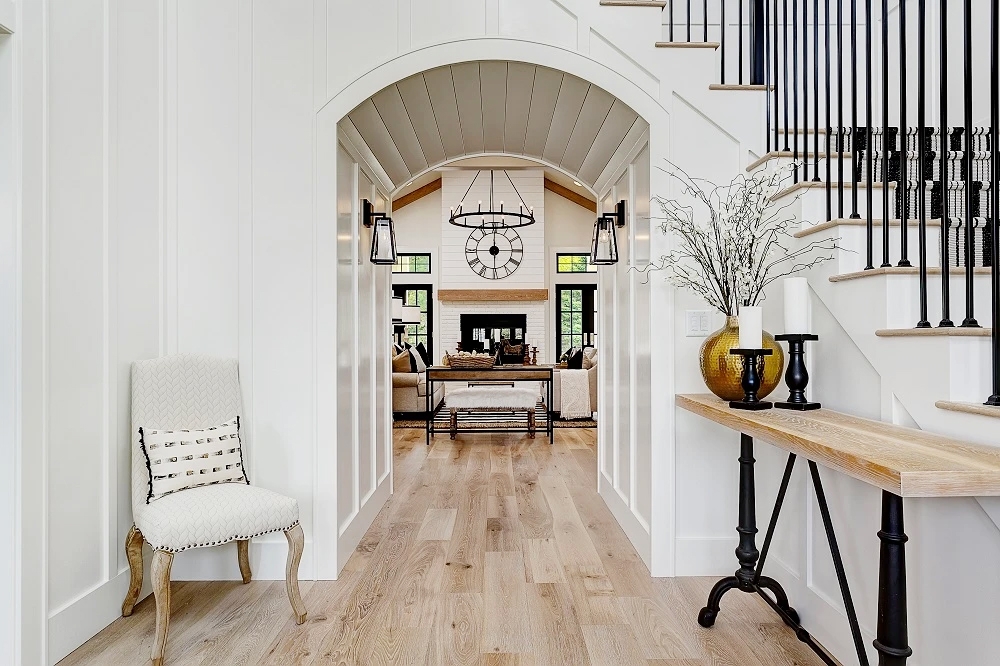 interior view of Boise farmhouse highlighting how newly installed windows open up space.
