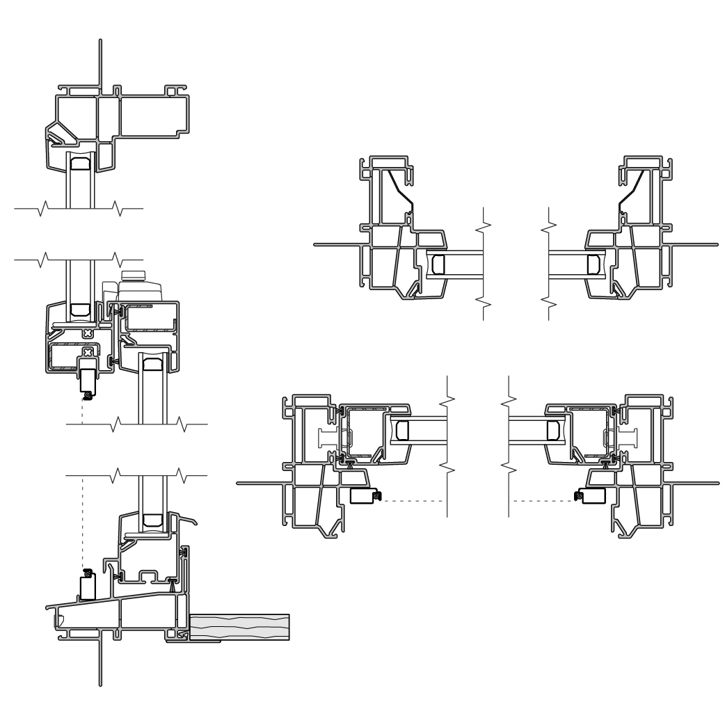250 series single-hung window cross section