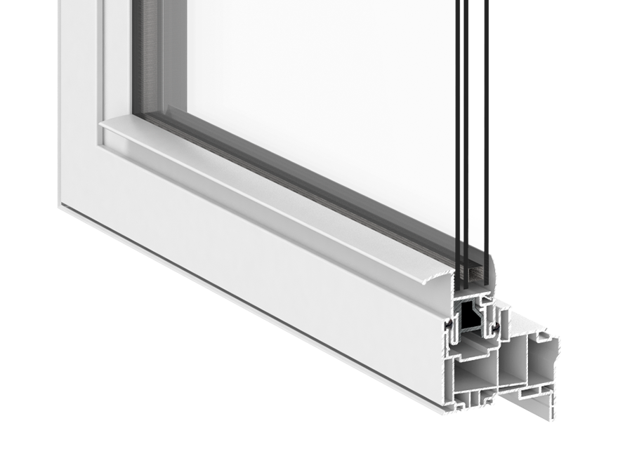 a cross section of a hurricane shield series double-hung window