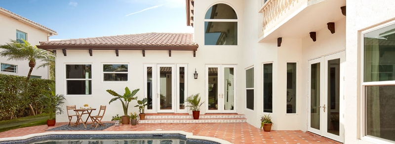 hurricaneshield patio doors on a coastal home