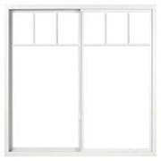 Pella Impervia sliding window with top row grilles