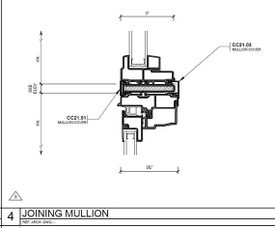 The Rose storefront window vertical mullion.