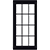 black impervia fiberglass window with custom grilles