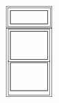 double-hung window transom over single window