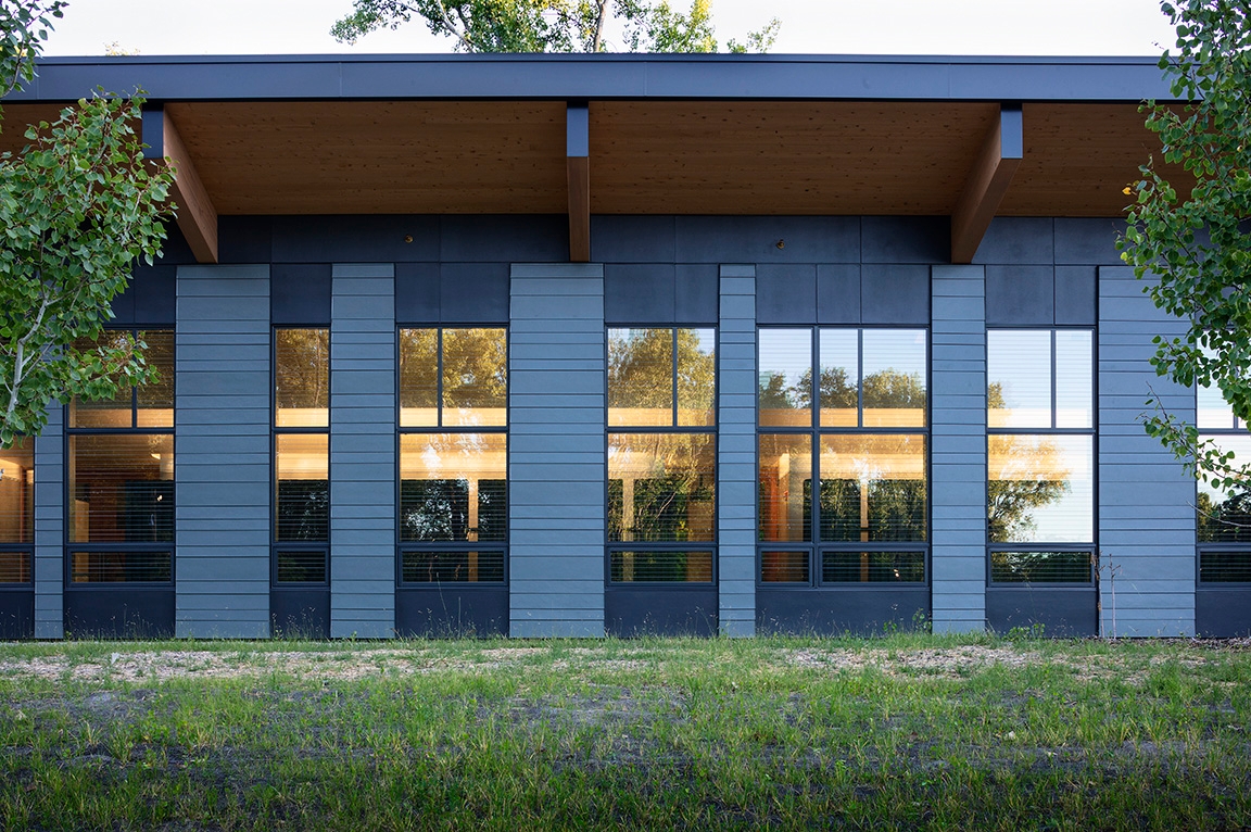 Custom Pella windows on St. Louis Park nature center. 