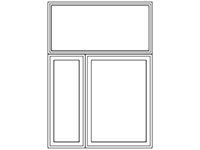 combination transom over 2 wide unequal