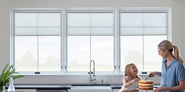 blinds between-the-glass kitchen white windows