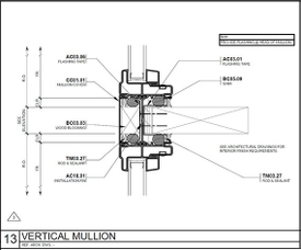 The Rose vertical mullion window drawing.