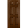 a 6-panel brown fiberglass solid entry door