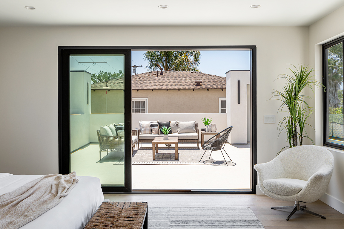 La Jolla bedroom multi-slide patio door.