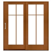 lifestyle hinged patio door with cross grilles