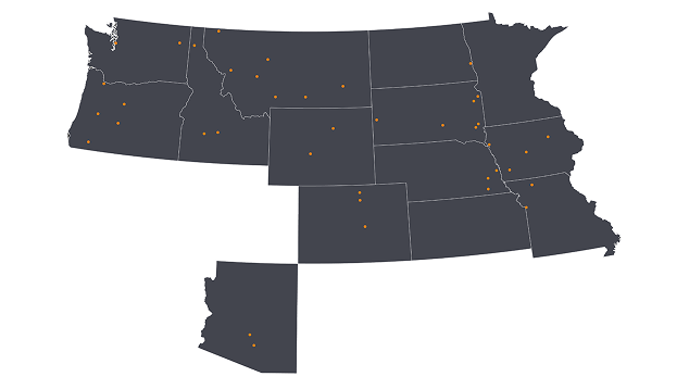 Map with cities where awards were presented
