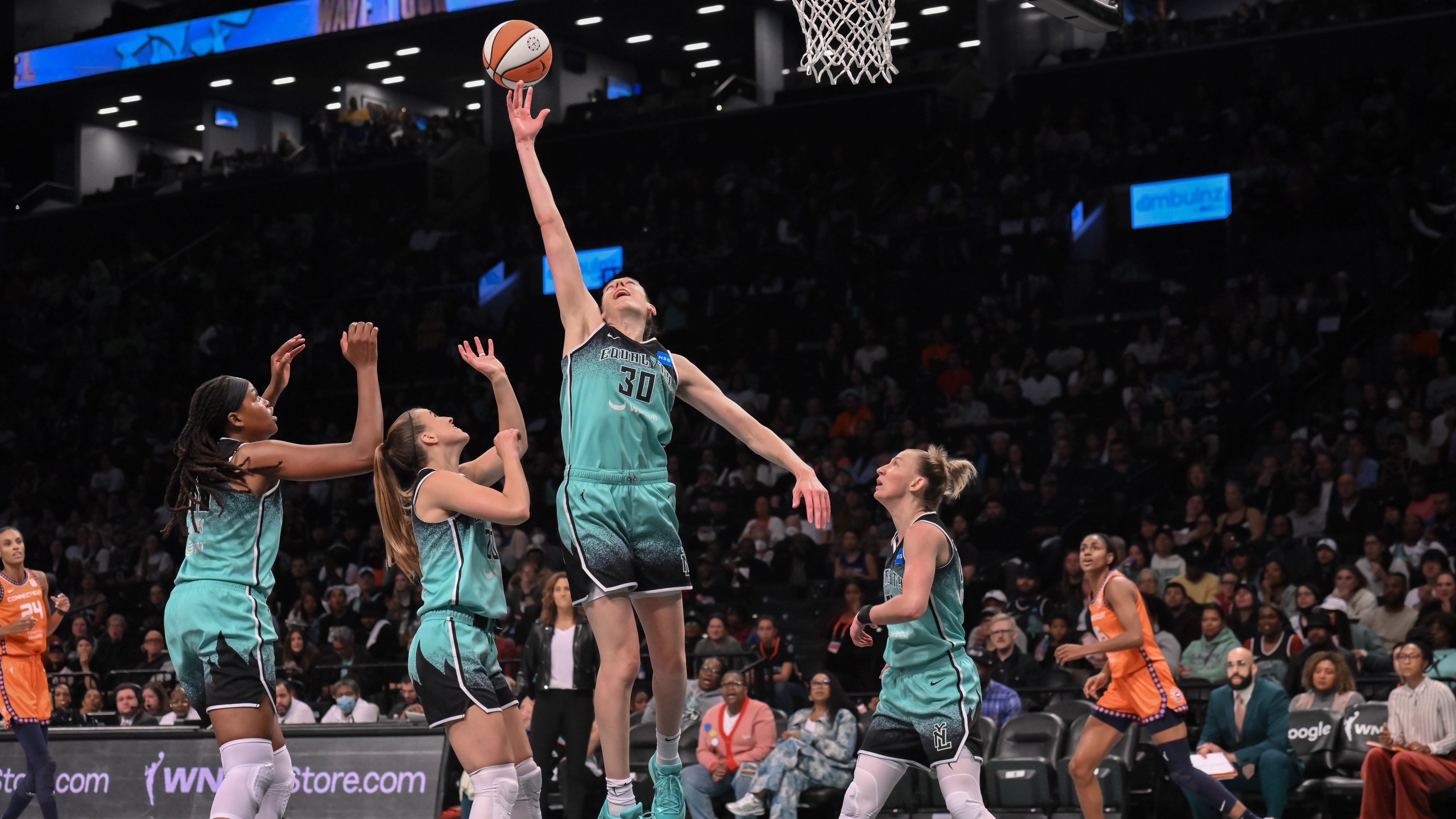 Ionescu and Laney help Liberty beat Sun 84-77 to even semifinals