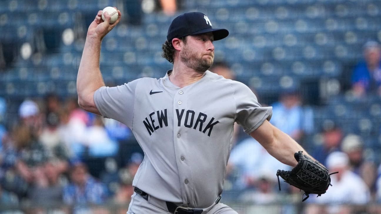Gerrit Cole strikes out 10 in scoreless outing as Yankees beat Royals, 7-0