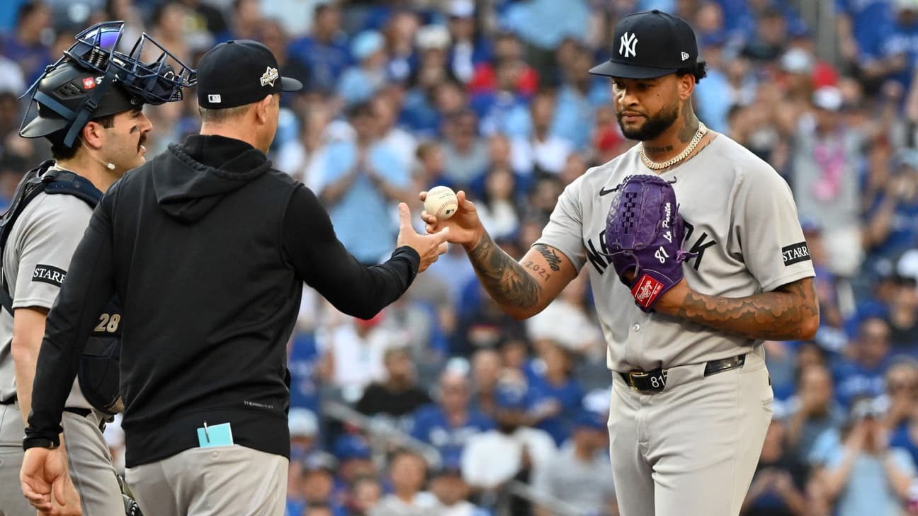 Luis Gil passa pela menor excursão da temporada no jogo do Yankees no Blue Jays Luis Gil passa pela menor excursão da temporada no jogo do Yankees no Blue Jays