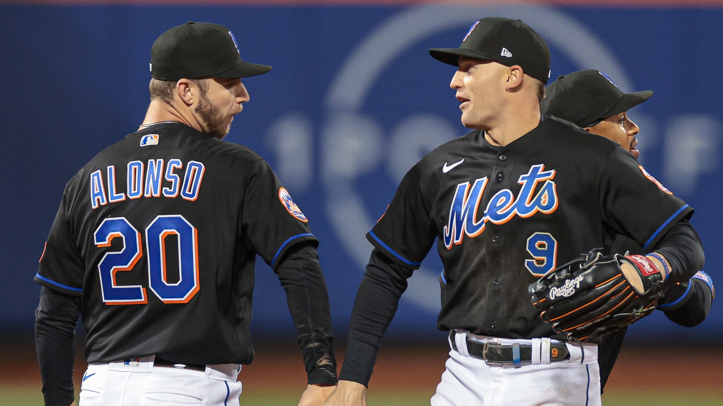 Black mets baseball shops jersey