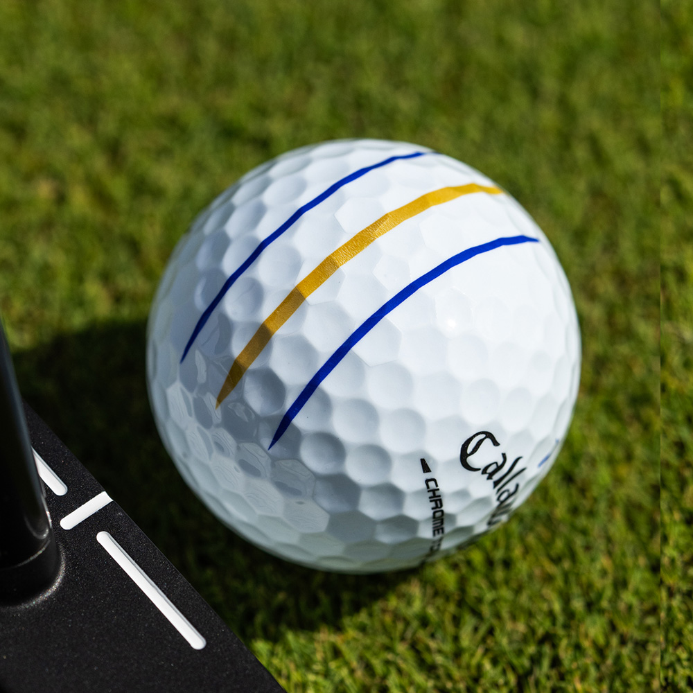 Chrome Tour Purple and Gold Triple Track Golf Balls