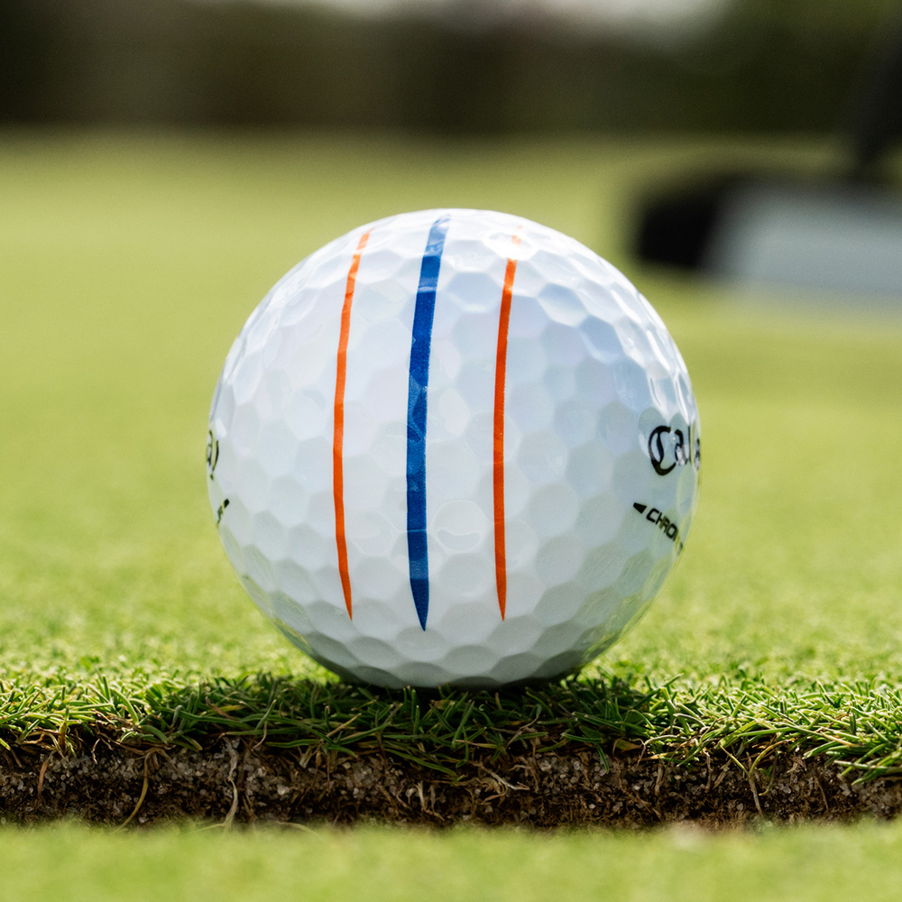 Chrome Tour Orange and Blue Triple Track Golf Balls