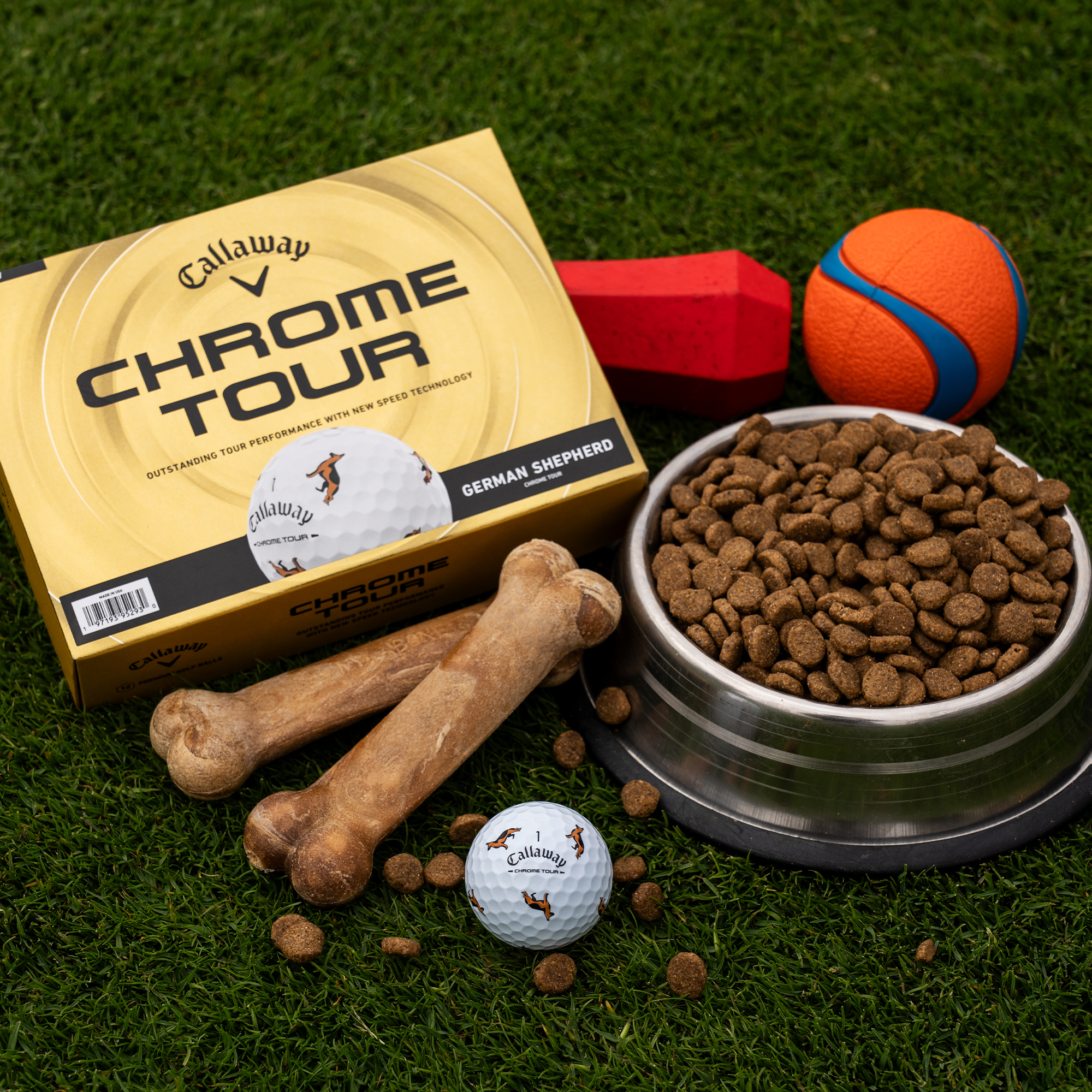 Chrome Tour German Shepherd Dog Golf Balls
